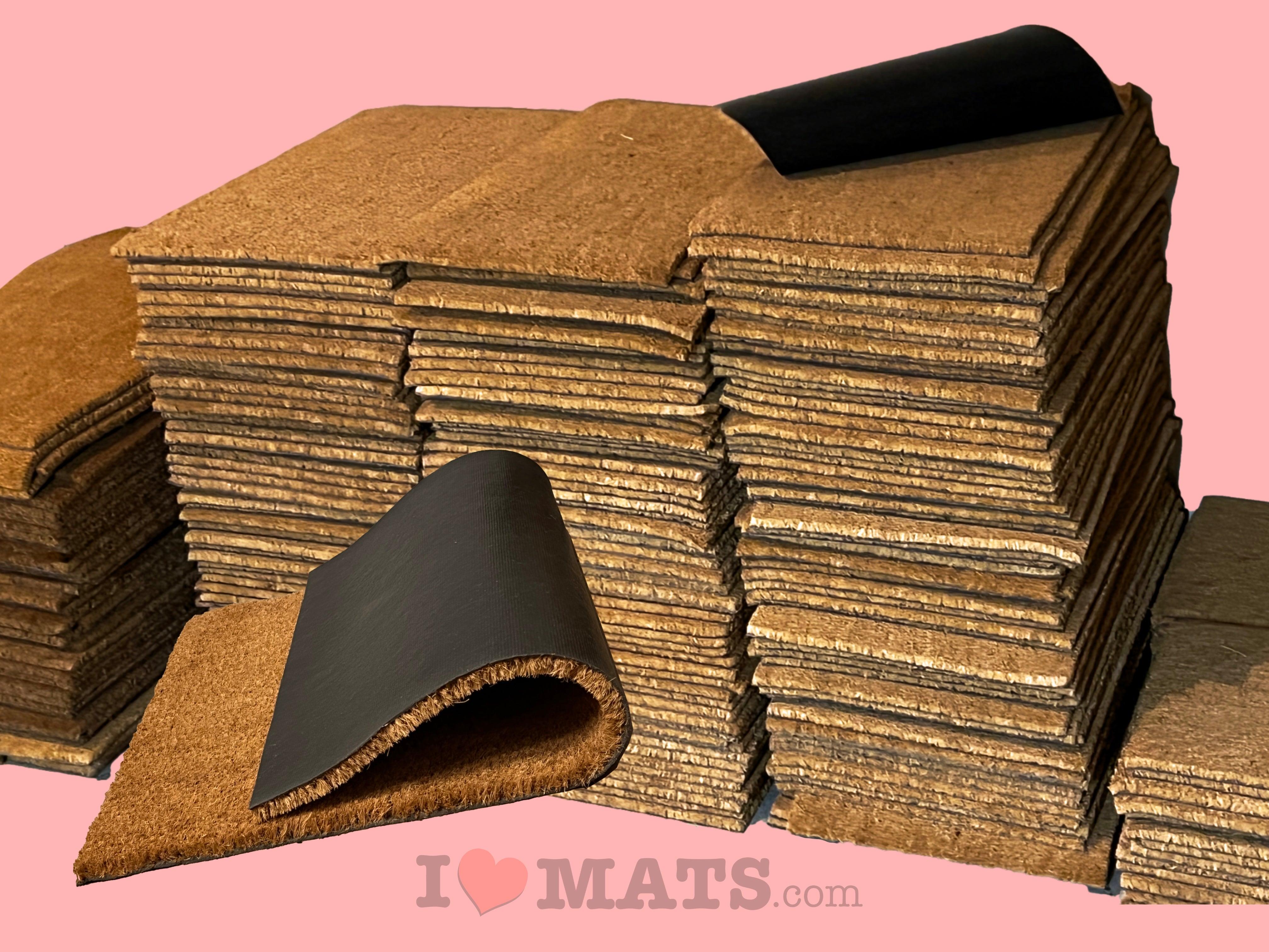 NEW 18 x 30 in Plain Door Mat Natural Coir Recycled Rubber Doormat
