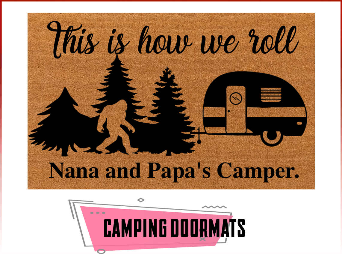 Camping Doormat Customized RV And Name Happy Campers Doormat - newsvips