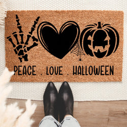 Halloween Doormat  Personalized Halloween Family Welcome Doormat